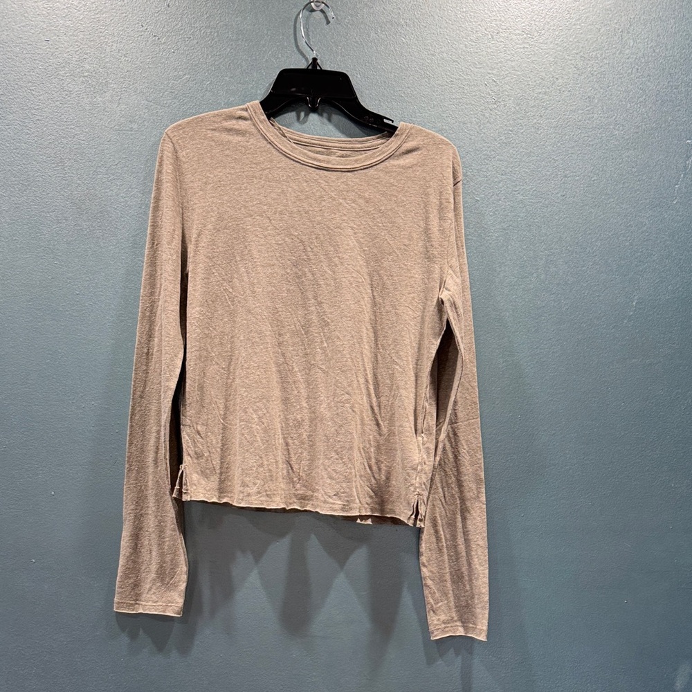 Free People Gray Long Sleeve Tee